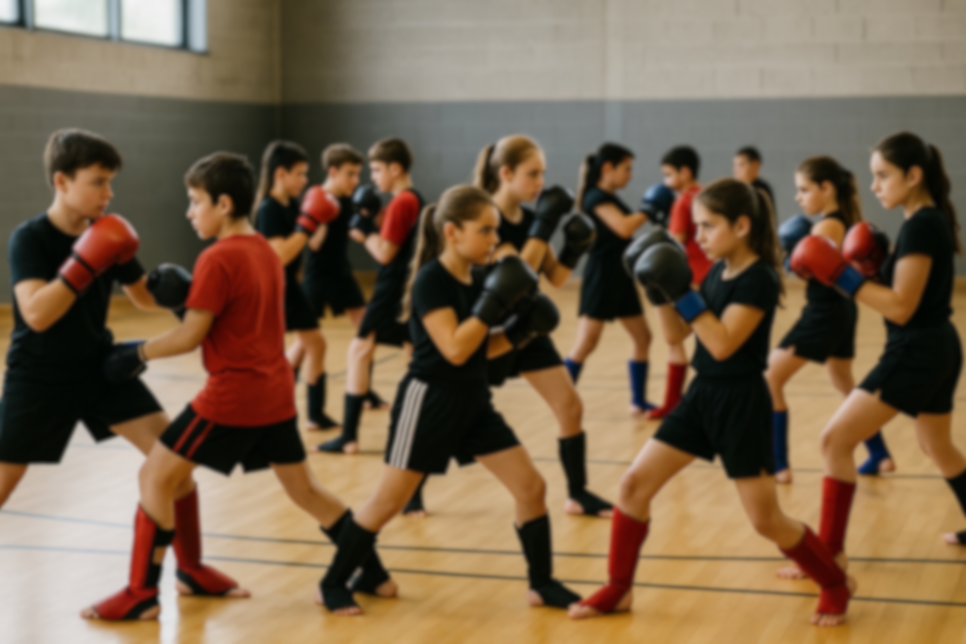 Adolescent en train de faire du Kick boxing